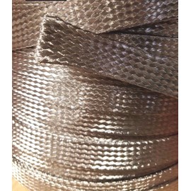 AC/DC WIRE AND SUPPLY 1" Stainless Steel FLAT Ground Braid Sleeving 304  WIRE COVER PROTECTION - 10 FT