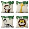 Aoihrraan 22 x 22 Inch Cute Cartoon Animal Cushion Covers