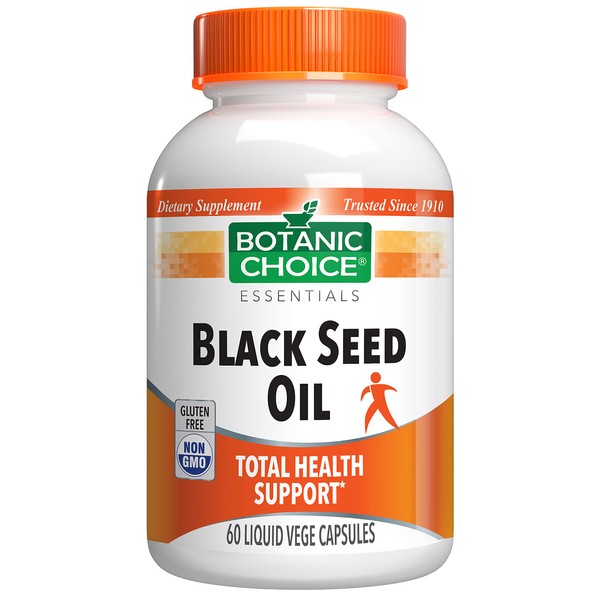 Botanic Choice Black Seed Oil Capsules, 60 Ct; 1000 mg - Daily Supplement for Skin, Hair & Joints