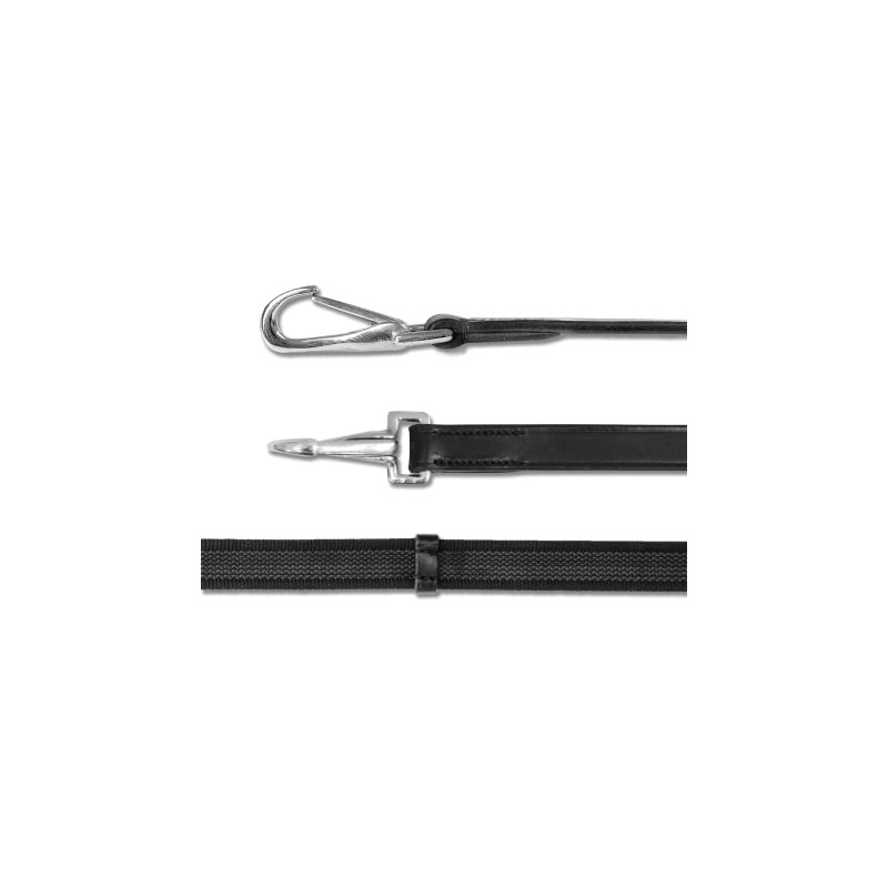 Anti Rutsch Zügel mit Karabiner, schwarz, WB