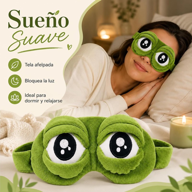 3D Frog Sleep Mask, Soft Contoured Sleeping Mask, Funny Frog