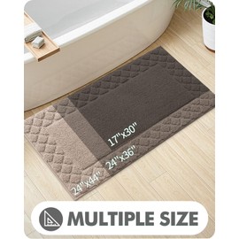 LUMI Bathroom Rugs Mat 24"x36", Extra Soft and Absorbent Microfiber Bath Rugs, Non-Slip Plush Shaggy Bath Carpet, Machine Wash Dry, Bath Mat for Bathroom Floor, Sinks, Tub and Shower, Taupe