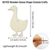 30 Pack 4 Inch Wood Goose Cutouts Unfinished Wooden Goose