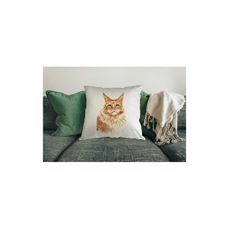 Hippowarehouse Maine Coon Ginger Cat Printed accessory cushion 41x41cm