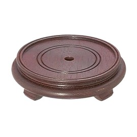 B&P Lamp® 4 Inch Top Inset Diameter Oriental Wooden Base, Waxed Rosewood Finish