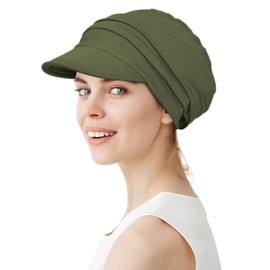 Alnorm Beret Hats for Women Made of Bamboo Viscose Olive Green