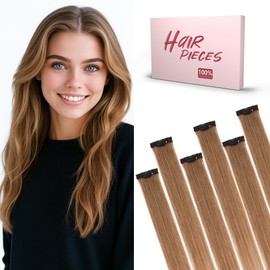SEGO Single Clip In Hair Extensions Real Human Hair 6 Pcs Individual Clip Ins Remy Straight Soft Seamless Hairpieces for Women -14 Inch #06 Light Brown