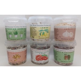 Flavour World Natural Sicilian Flavoured Sea Salt - Everyday Favourites Salt pack of 6 x 125g flavoured salts in a box, flavoured with everyday herbs and spices.