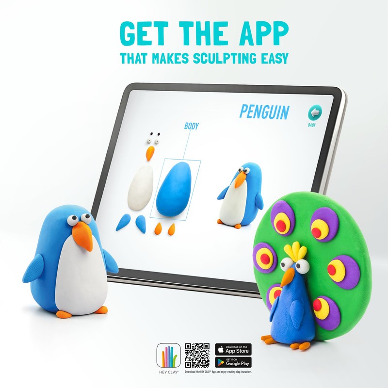 HEY CLAY Birds Set - Colourful Modeling Air Dry Clay