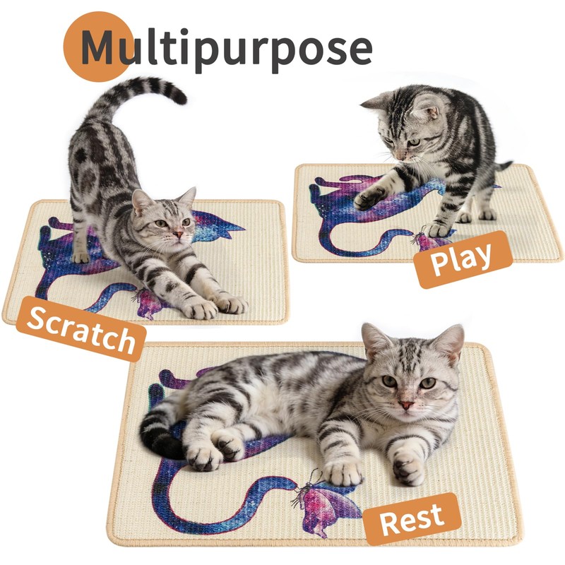 Sisal Cat Scratcher Mat Cat Wall Scratcher for Indoor Scratch