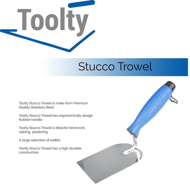 Toolty Stainless Steel Stucco Trowel, Wall Putty Trowel, Plastering Trowel,