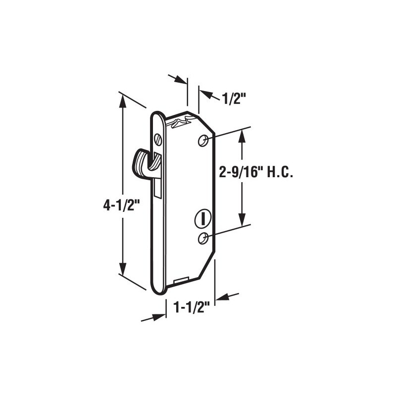 Prime-Line E 2171 2-9/16 In. Steel, Round-Faced Mortise Latch with
