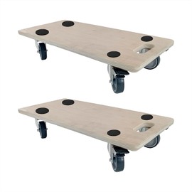 Wood Platform Dolly 4 Wheels 550 Lbs Heavy Duty Furniture Mover Log Color Dolly 250kgs Capacity (2 Packs)