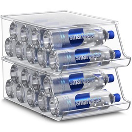 Sorbus Water Bottle Organizer Set of 2 Lightweight Slide Multicolor for Refrigerator with Stackable Can and Bottle Holder Drink Dispenser