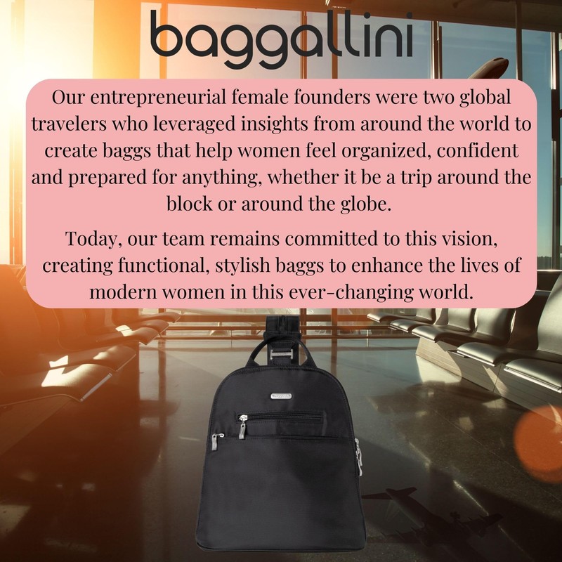 Baggallini Essential Convertible Backpack - Small 12x11 Inch Sling Bag