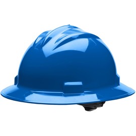 Bullard 3-Rib Full Brim Safety Hard Hat with 4-Point Ratchet Suspension and Cotton Brow Pad, Kentucky Blue