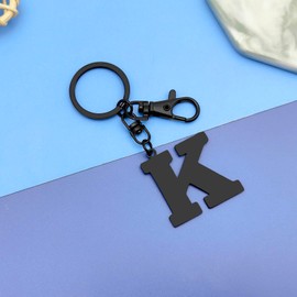 Initial Letter Keychain Monogram Letter Keychain Letter K Alphabet Keyring for Handbag Wallet Purses Backpack Metal Letter Key Ring for Friends Colleague Stainless Steel Letter Pendant Car Keyring