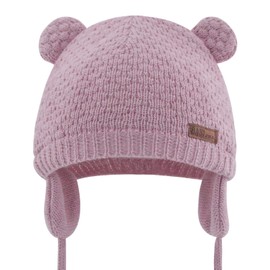 Duoyeree Kids Baby Hat Soft Warm Cable Knit Beanie Toddler Girl Fall Winter Hats(Skin Pink,0-6 Months)