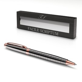 Facile Scriptum High-quality premium metal rotating ballpoint pen, Alice Rosé model, gift idea, rose gold and silver grey