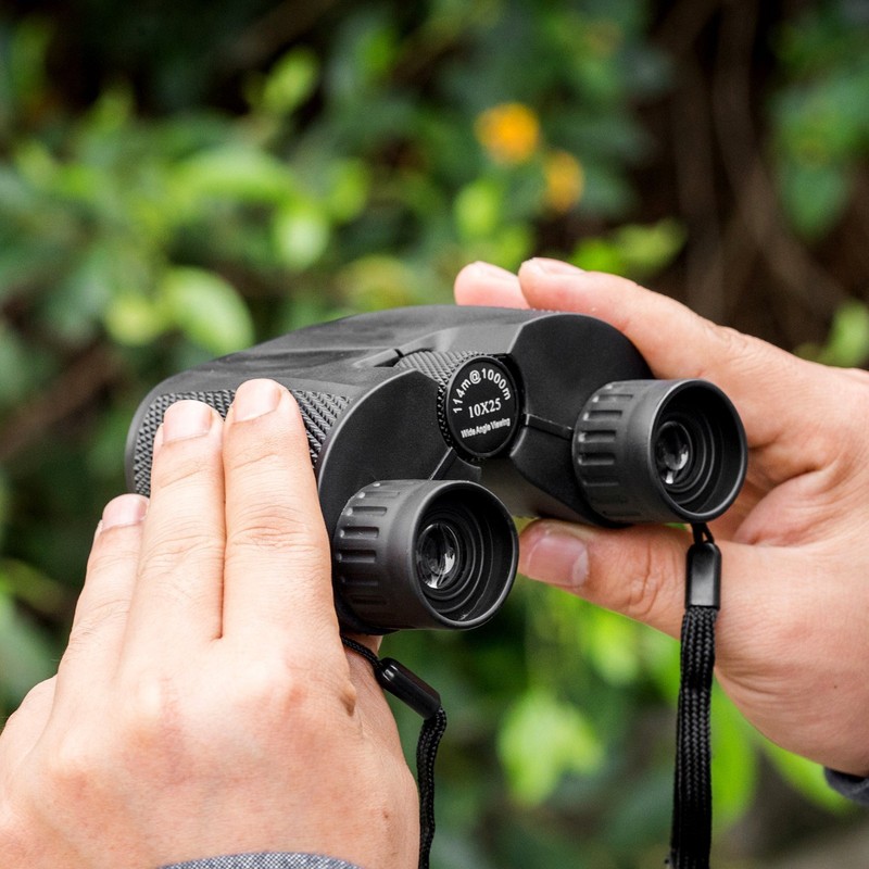 DFlamepower 10x25 Compact High Powered Folding Binoculars Waterproof Telescope for