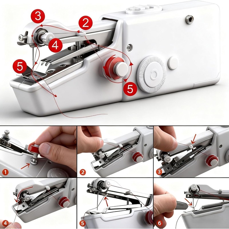 Handheld Sewing Machine, Mini Sewing Machine with Sewing Accessories, Electric