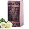 Elegant Wooden Memorial Urn, Small Ashes Keepsake, Decorative 5-Inch Box,