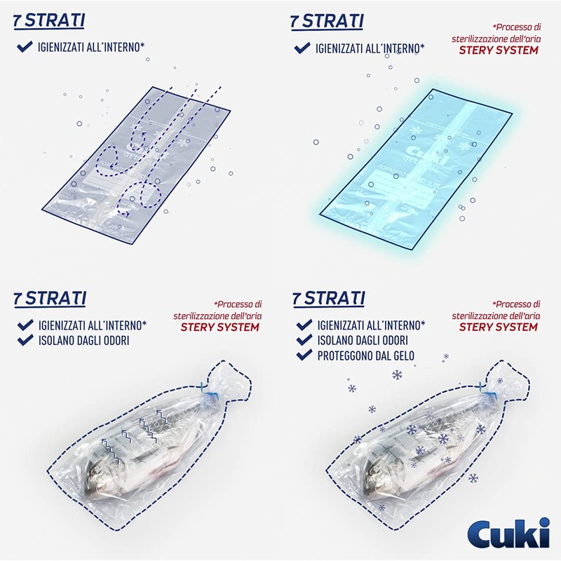 Cuki 0 Cuki Gelopiù Freezer Bags, 7 Layers, Medium, 23