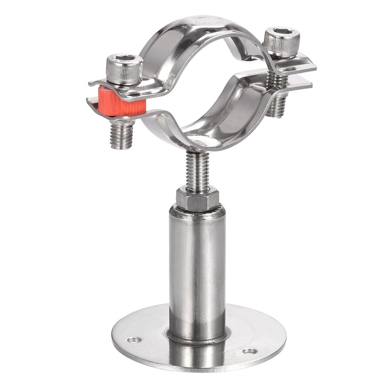 sourcing map Wall Mounted Ceiling Mounting Pipe Bracket 304 Stainless