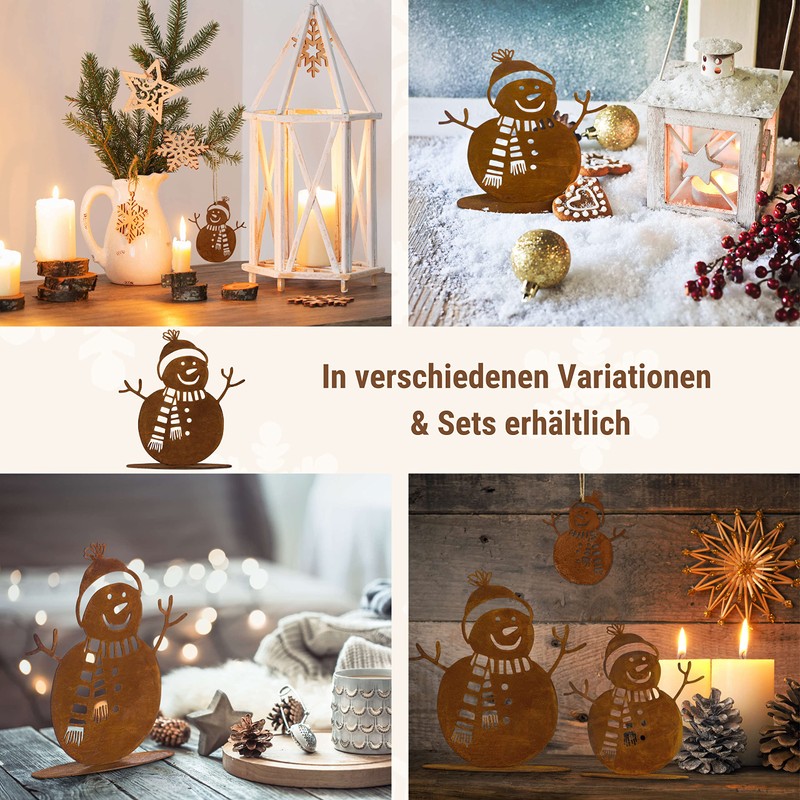 Norbert Rostikal Patina Snowman Winter Decoration with Whistle