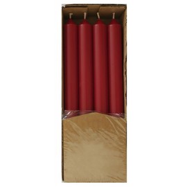 Cereria Di Giorgio - 12 Candele Cilindriche colore pieno - Diametro 1,9 cm Altezza 20 cm - Colore Rosso - Durata 5 ore