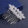 Missgrace Silver Leaf Bride Wedding Hair Comb Rhinestone Bridal Headpiece