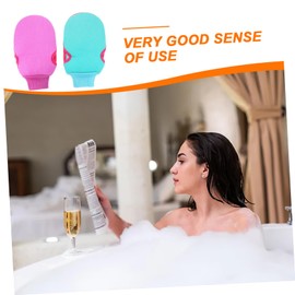 Minkissy Exfoliating Mitts for Bath 2-piece Body Exfoliator Gloves Shower Mitts Scrub Skin-friendly Bathing Gloves