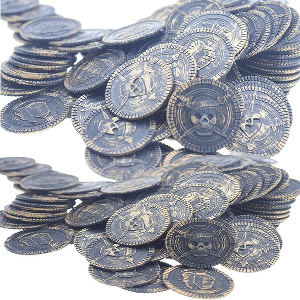 Warmtree toy 100 Pcs Pirate Treasure Coins for Party Supplies Props Decoration (Bronze)