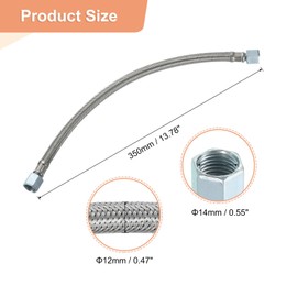 uxcell Air Compressor Exhaust Tube, 9/16" Thread Dia 14" Length Compressor Hose Stainless Steel Hose Air Tube Compressor Hardware Accessories Replacement Parts(Flared Mouth)