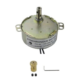 CHANCS Synchronous Motor TYC-50 110V 2.5-3RPM4W CW/CCW Turntable Motor Synchronous Motor for Cup Turners with 7mm Flexible Coupling Connector Bore Flexible Shaft Turntable TYZ49