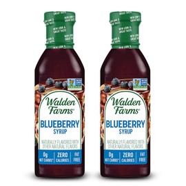 Walden Farms Blueberry Syrup - Sugar-Free, Calorie-Free, Low Carb, Keto-Friendly, Gluten-Free, Vegan Blueberry Syrup Alternative for Pancakes, Yogurt, Smoothies, (12 oz Bottle x 2)