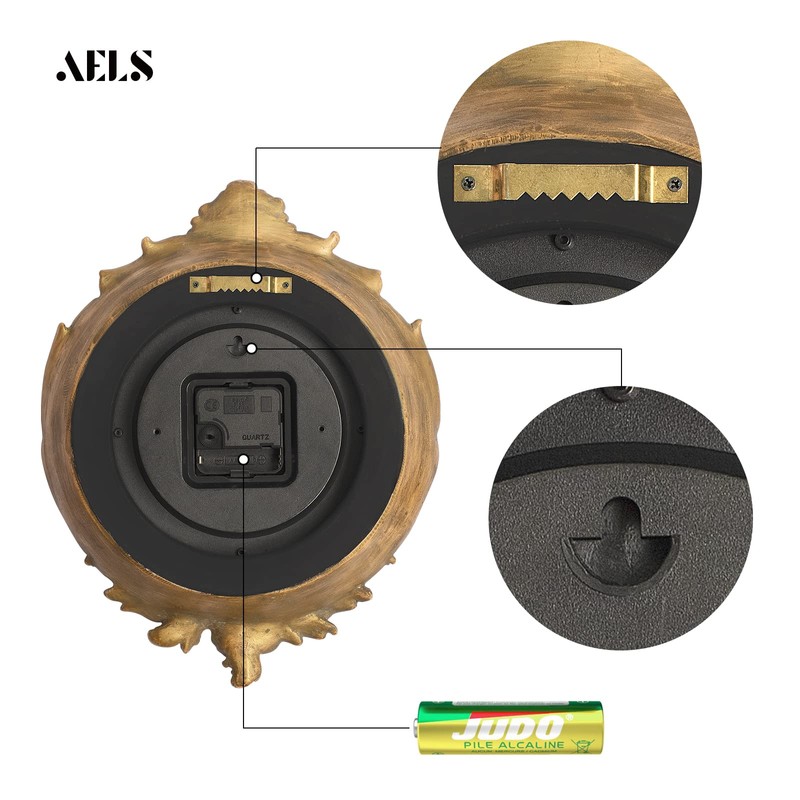 AELS Vintage Wall Clock, European Style Decorative Retro Wall Clock,