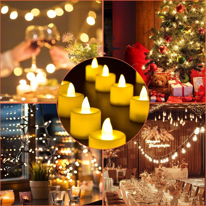 Velas LED Sin llama, 24PCS Velas de Té Led Velas