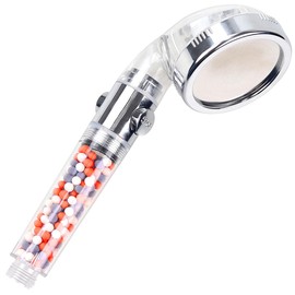 BadeStern Multifunctional Shower Head: Water Saving Shower Head with Filtration, Pressure Increase, 3 Jet Types (Rain Shower Head with Filter)