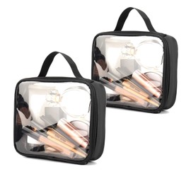 TSA Approved Clear Travel Toiletry Bags, TRIPON 2pcs Clear Plastic Waterproof Toiletries Makeup Cosmetic Pouch Carry-on Quarts Liquid Bag
