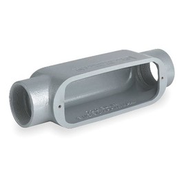 KILLARK OC-4 DURALOY 5 STYLE, ALUMINUM, COPPER FREE, 1 1/4 in HUB, CONDUIT BODY, GRAY
