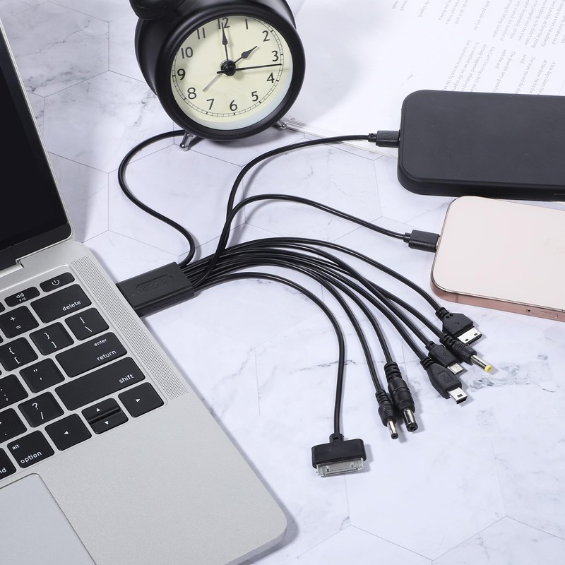QfwdfcTrenz 10 in 1 USB Cables, Universal USB to Multi