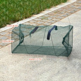 Collapsible Fishing Trap Net,Fish Shrimp Minnow Crayfish Crab Baits Cast Mesh Trap Automatic Fishing Nets (Green)
