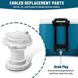 Cooler Drain Plug Assembly Replacement for Coleman Xtreme Coolers 50 qt, 58 qt, 82 qt, Drain Plug Replacement for Cooler, Cooler Accessories Also Fit for Rubbermaid Cooler - 1.5" Shaft Length
