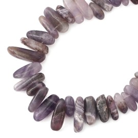 BEADIA Cuentas de piedra de lágrima irregular de amatista natural de 0.4 a 1.2 pulgadas, cuentas sueltas de semipiedras preciosas para hacer joyas de 15 pulgadas por hebra