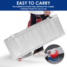 RexTact Portable Wheelchair Ramp with Wheels 4FT,800LBS Weight Capacity Threshold Ramps with Anti-Slip Surface for Wheelchair, Foldable Handicap Ramps for Home,Steps