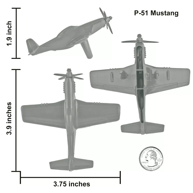 TimMee Processed Plastic Gray WW2 Fighter Ace Planes Tim Mee