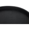HofferRuffer Round Serving Tray 20'', Elegant Faux Leather Circle Ottoman