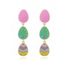 Todu Easter Earrings Colorful Egg Dangle Drop Cute Bunny Enamel