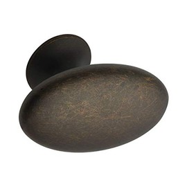FURNIPART Furniture Knob Simple Width 60 mm Oval Die-Cast Zinc Antique Brown